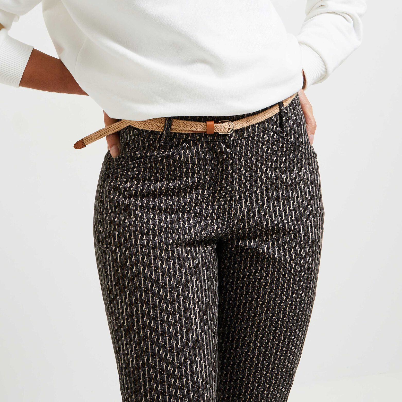 Pantalon chino imprimé femme