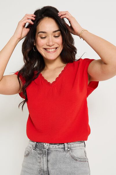Blouse col V femme