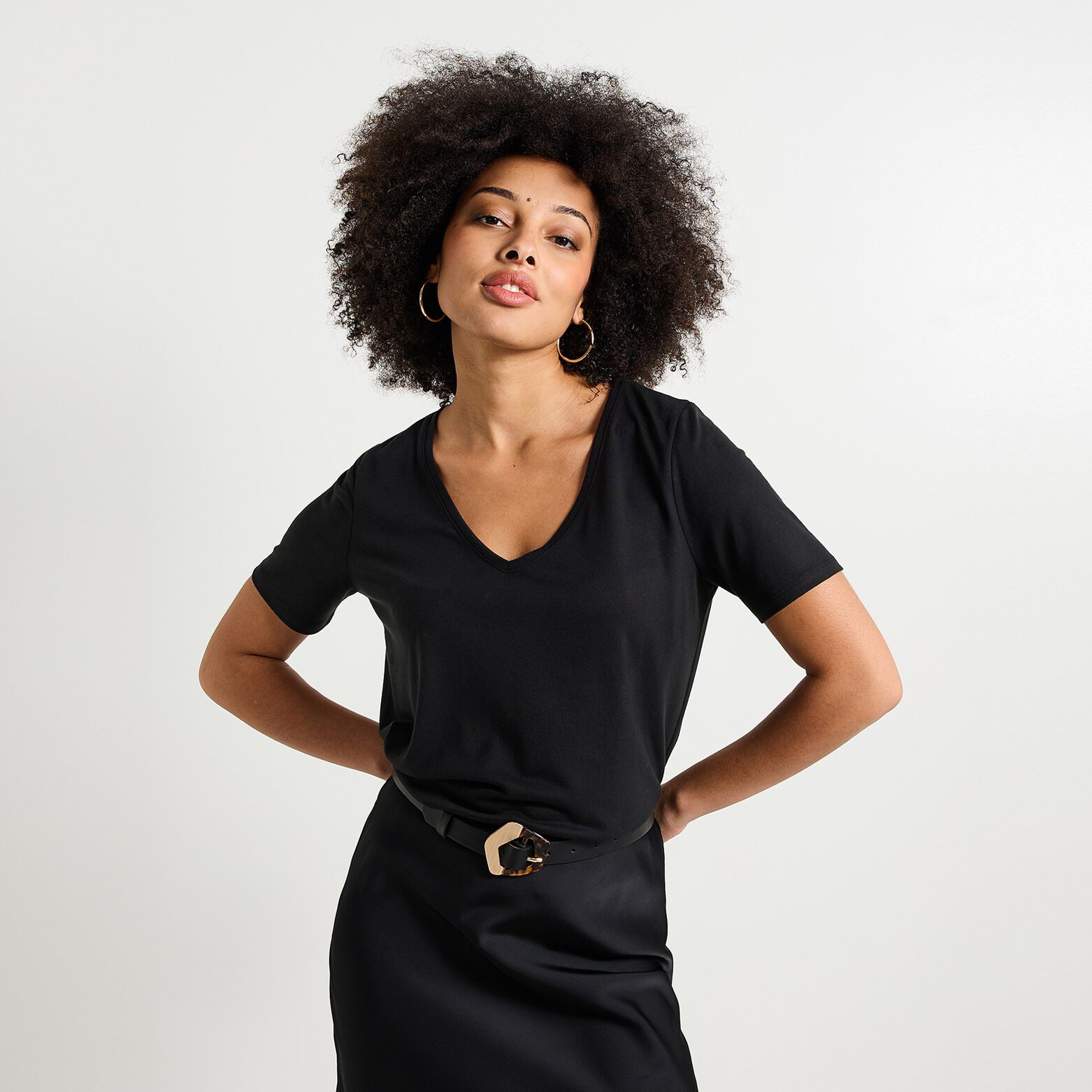 T-shirt col V femme