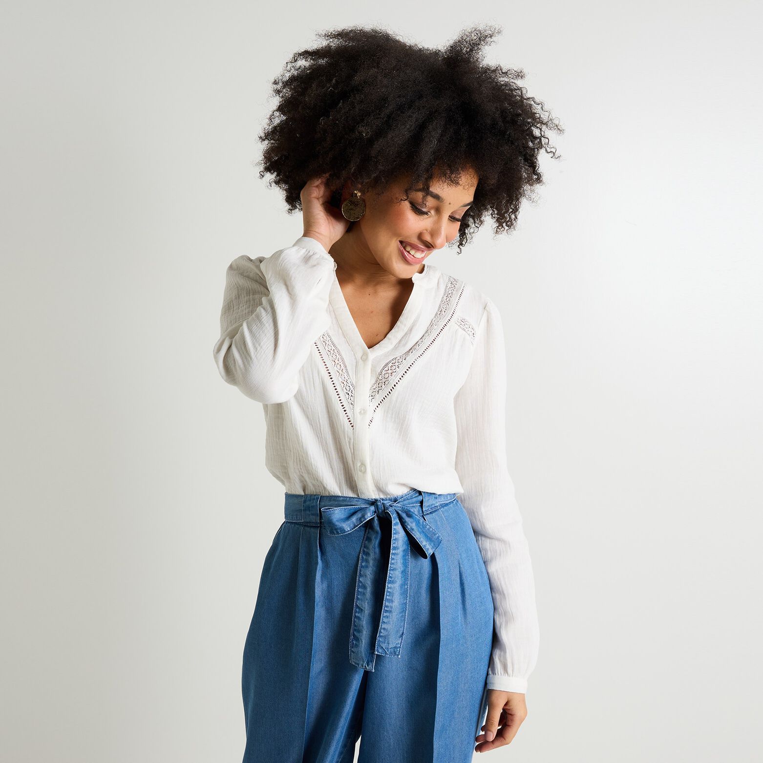 Chemise en gaze de coton femme