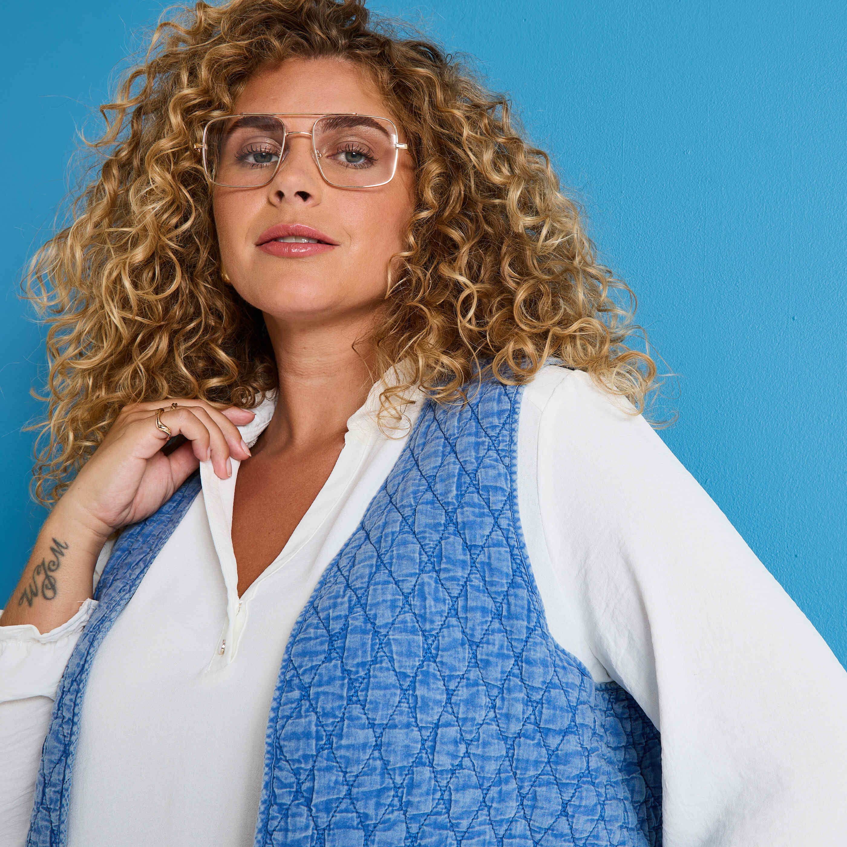 Blouse avec gilet d&eacute;tachable femme