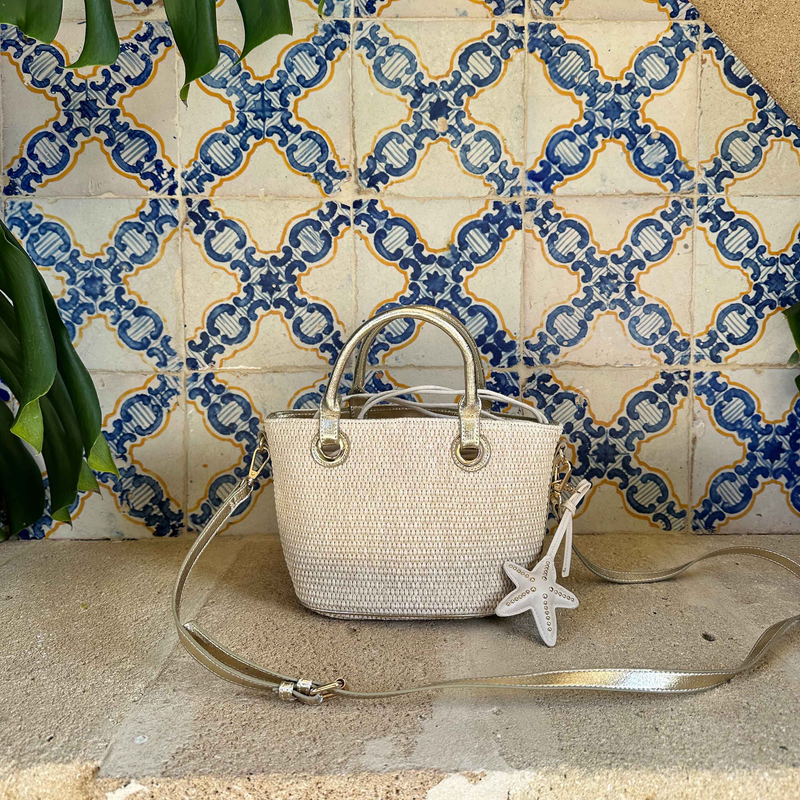 Petit sac panier avec bandouli&egrave;re femme