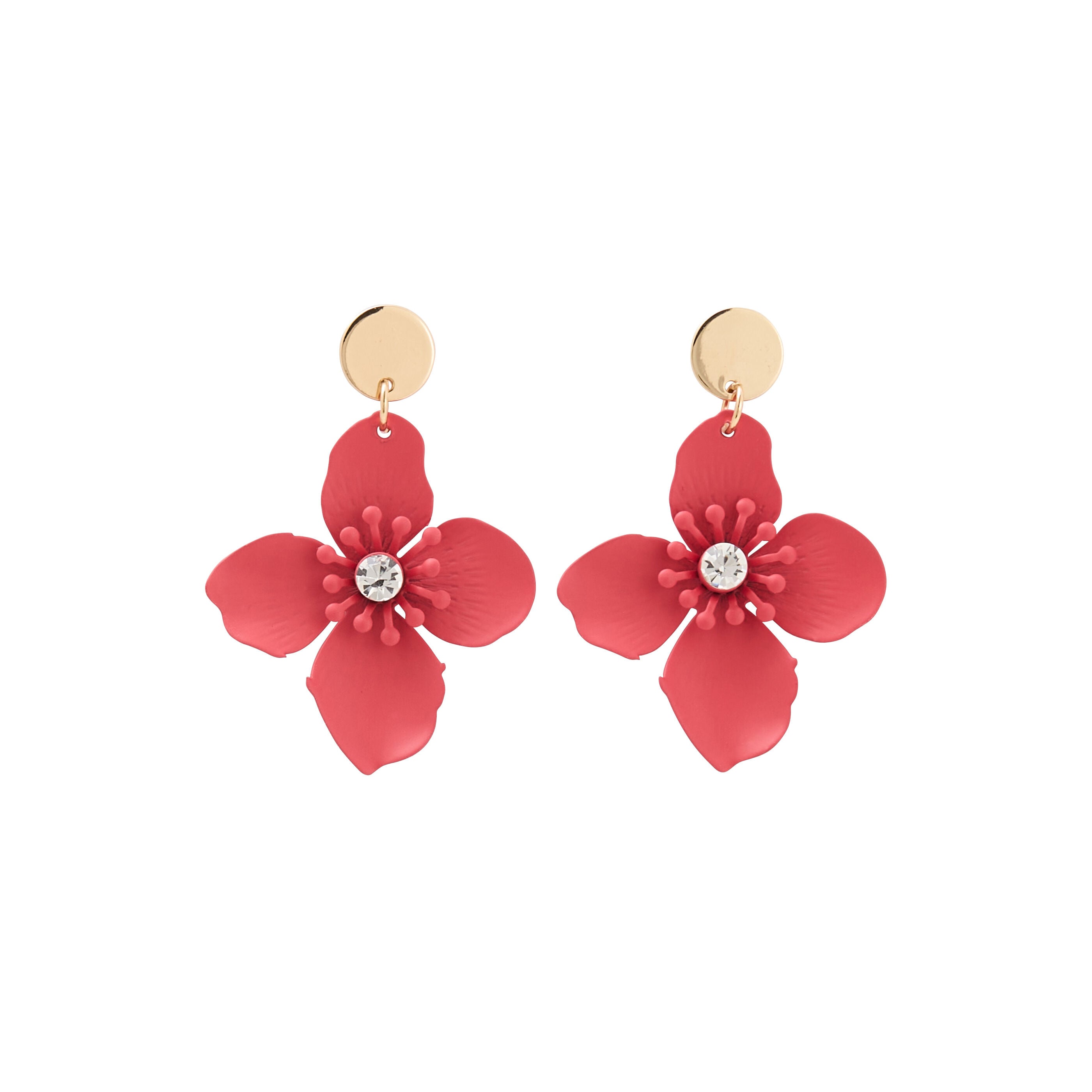 Boucles d&rsquo;oreilles fleur strass femme