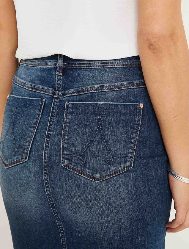 Jupe droite en denim femme
