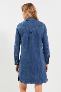 Robe chemise denim femme