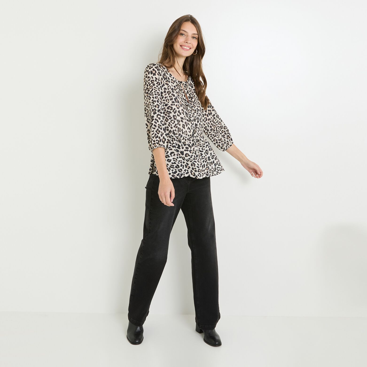 Blouse imprimé léopard femme