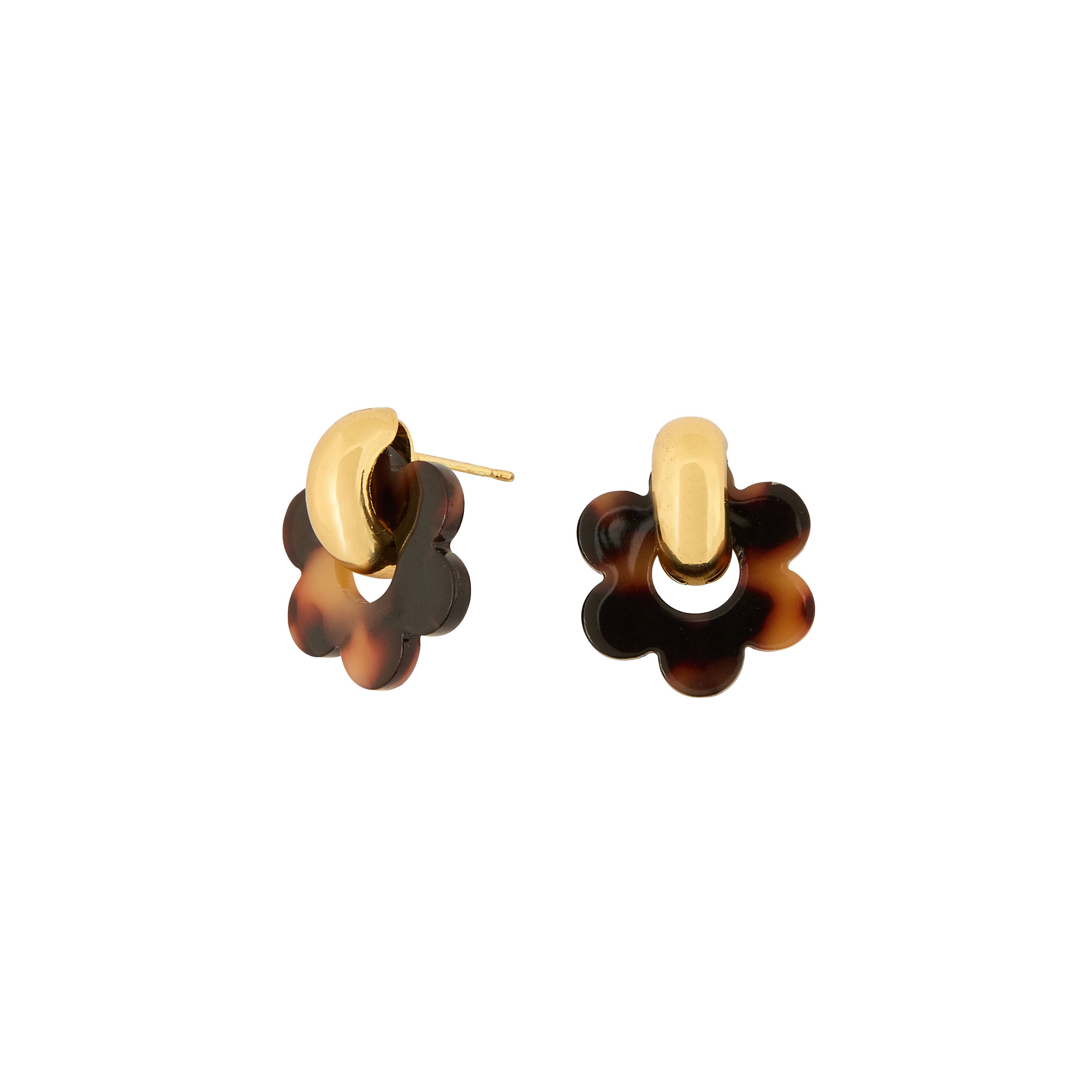 Boucles d'oreilles fleurs r&eacute;sine
