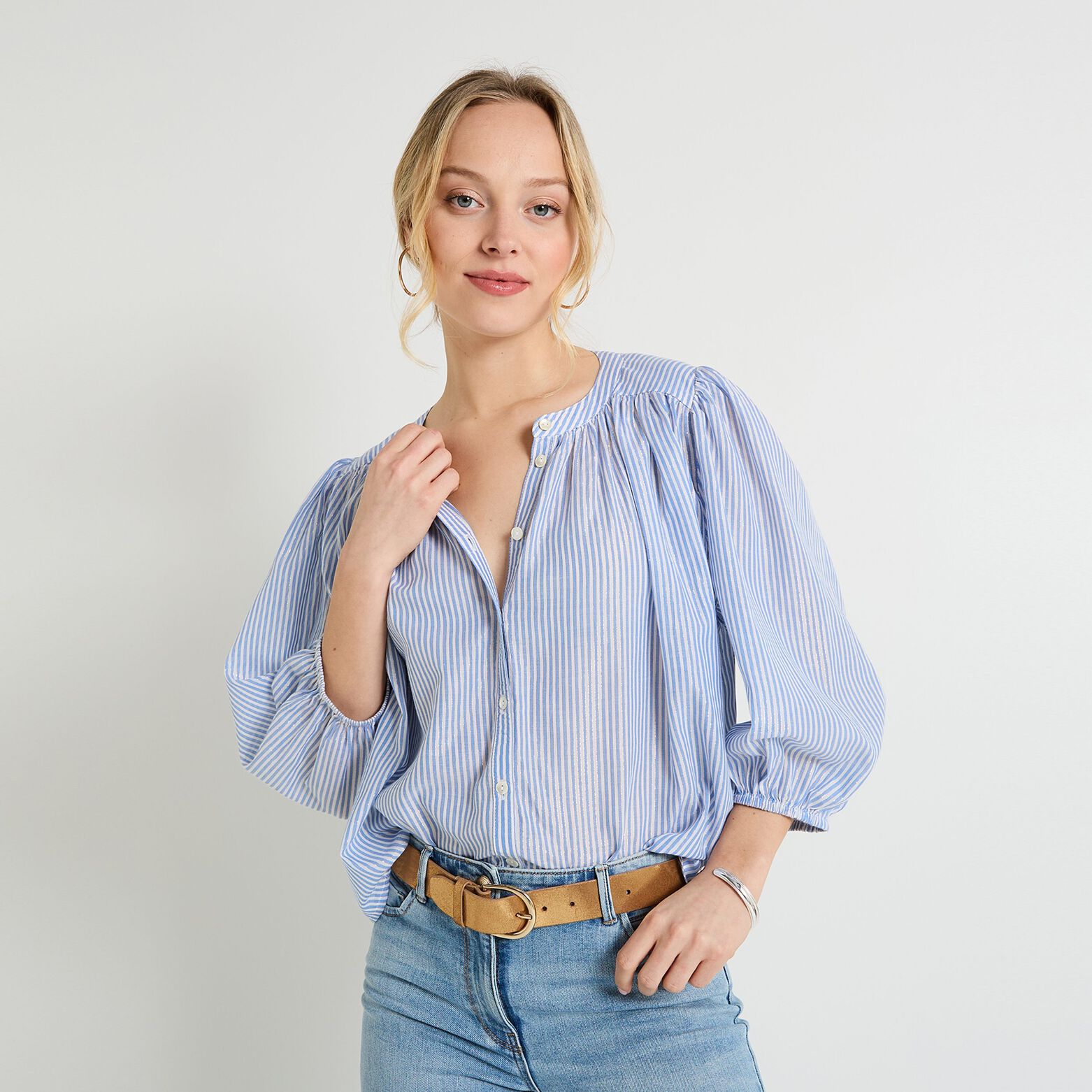 Chemise oversize rayée femme