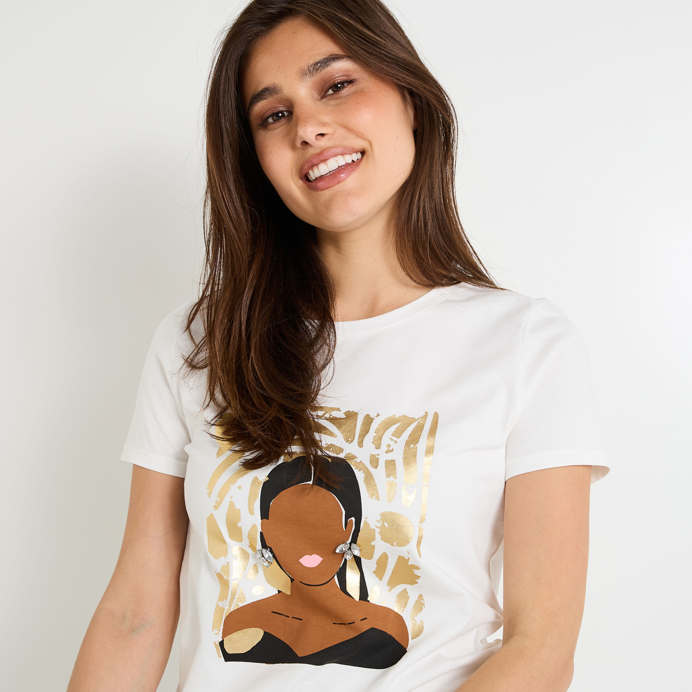 T-shirt col rond femme