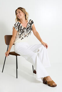 T-shirt imprimé zébré et léopard femme