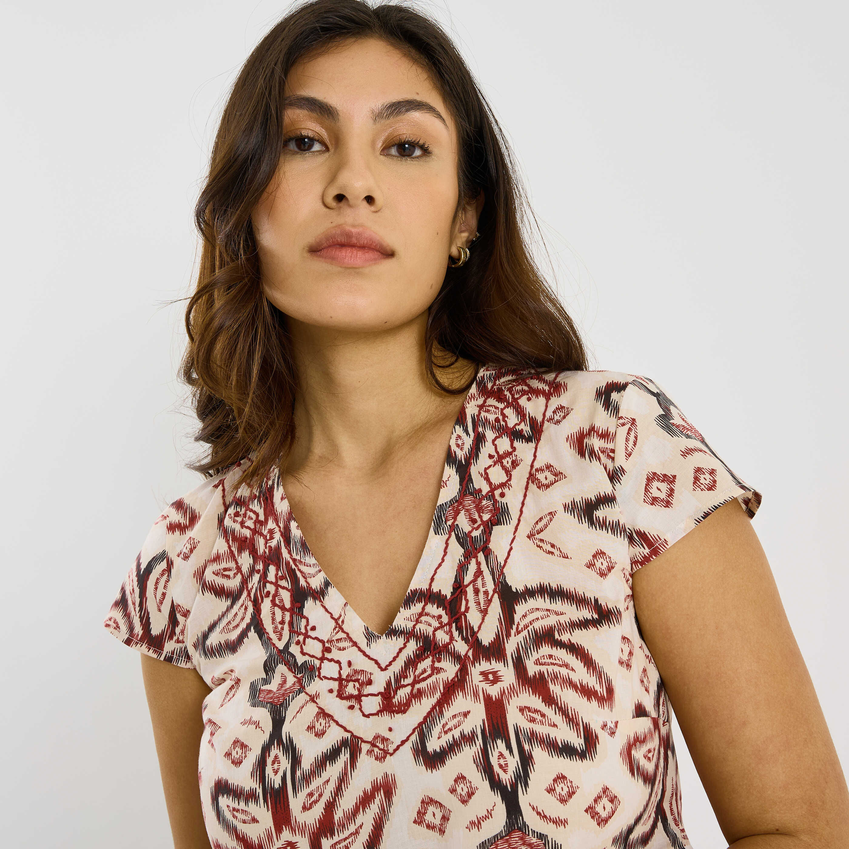 Robe longue boh&egrave;me imprim&eacute;e