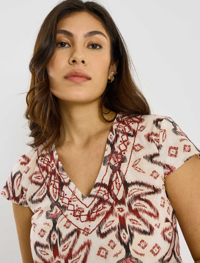 Robe longue boh&egrave;me imprim&eacute;e