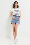 T-shirt imprimé et sequins femme
