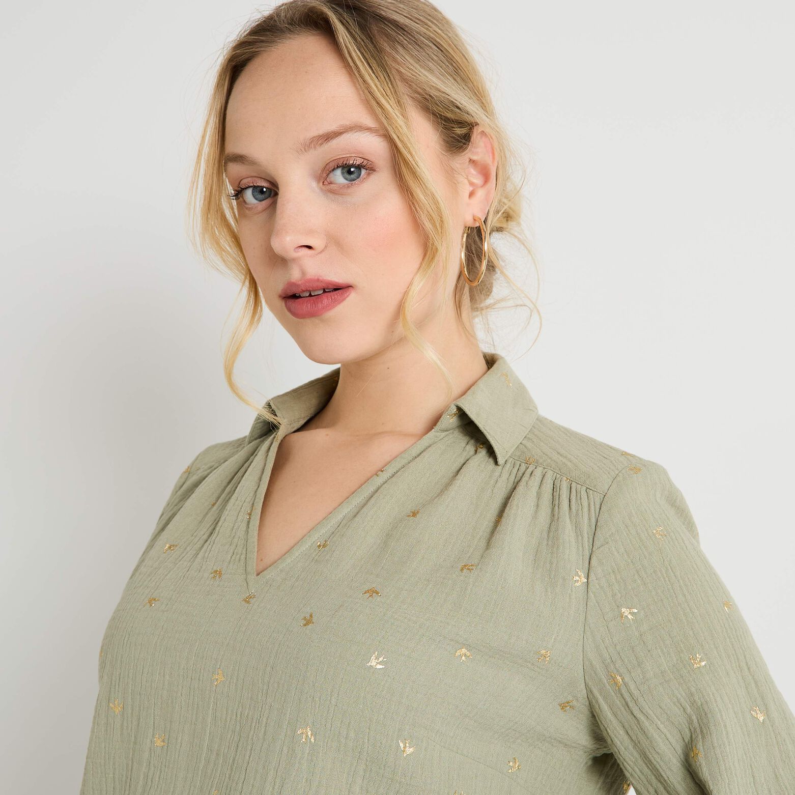 Blouse en gaze de coton femme