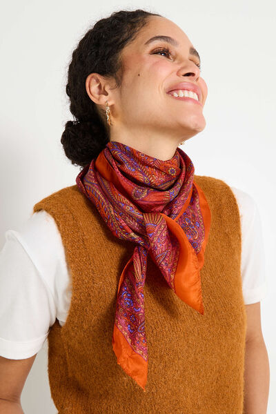 Foulard carré imprimé cachemire femme