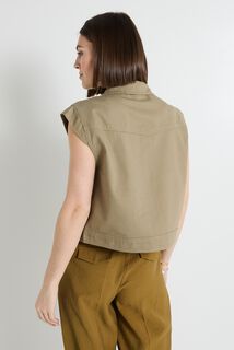 Veste denim sans manches femme