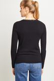 Pull col V noir femme