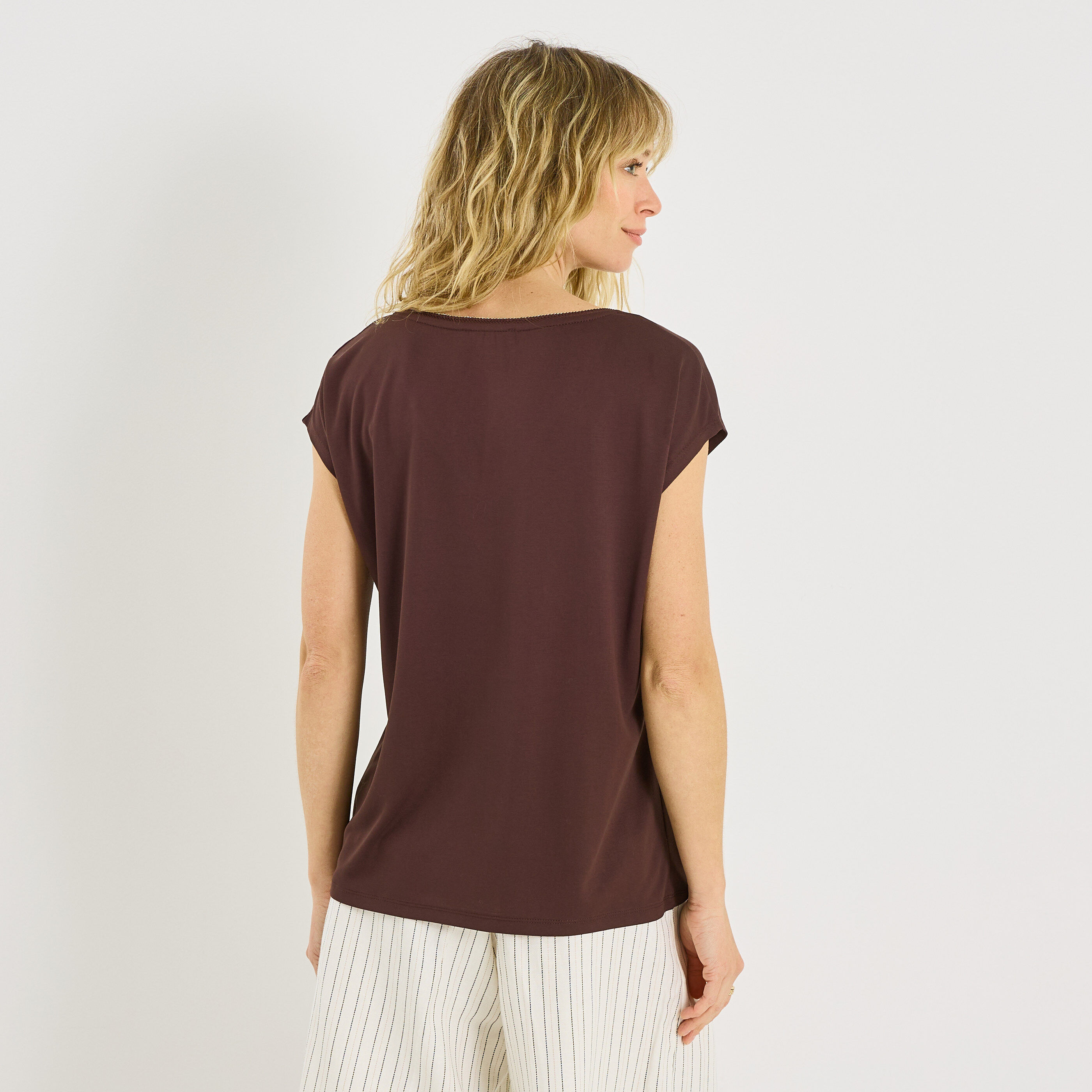 T-shirt col V femme 