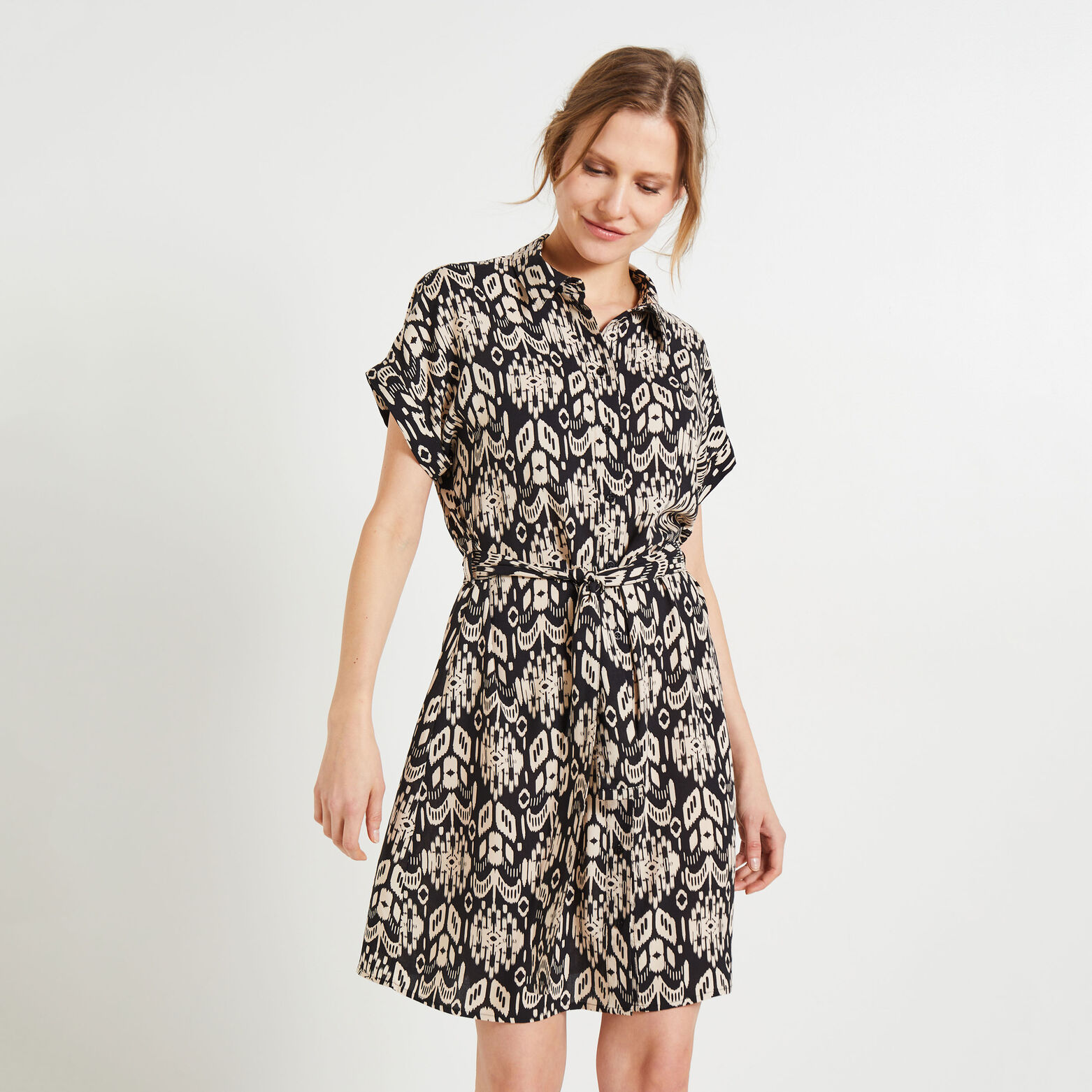 Robe chemise imprimée femme