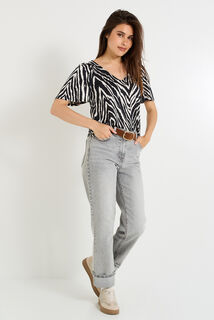 T-shirt imprimé zébré femme