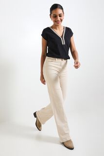 T-shirt col tunisien femme