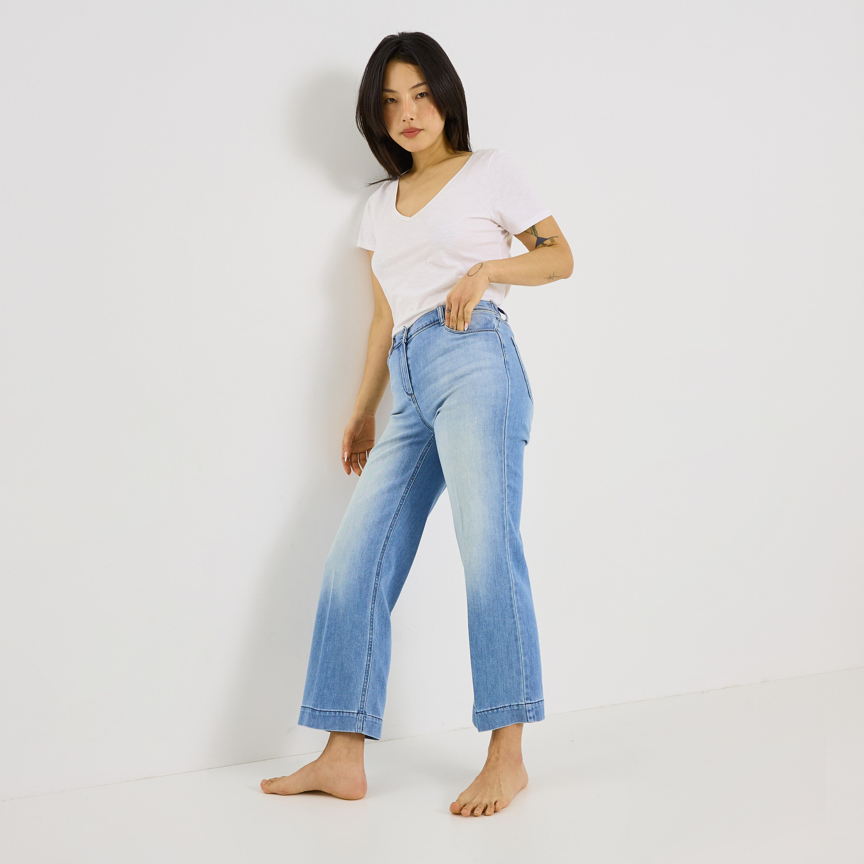 Jean flare raccourci NIMES RF02 femme