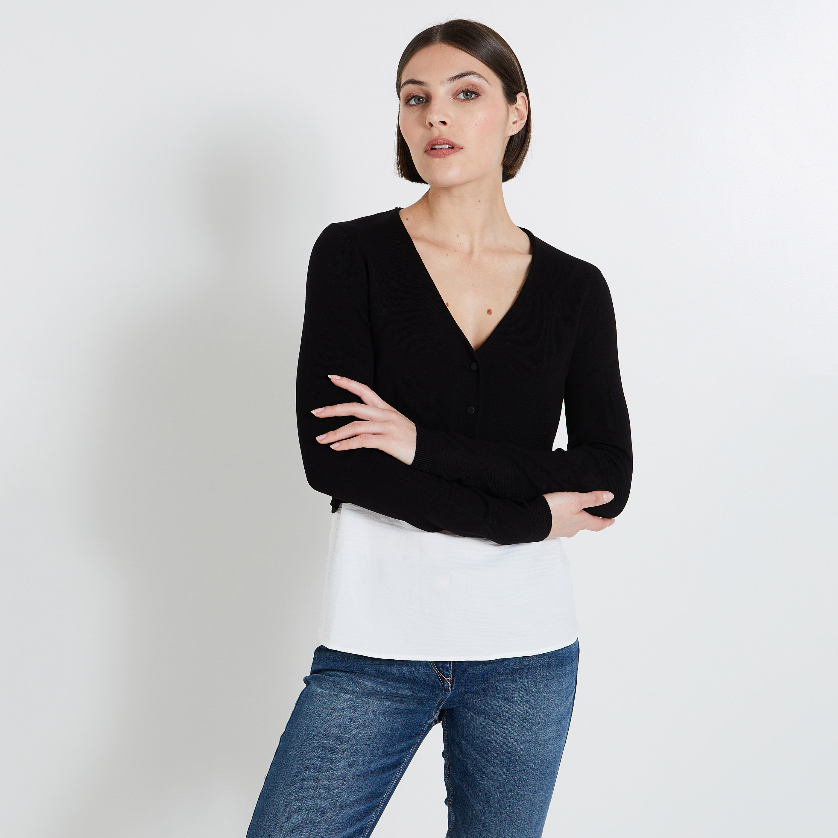 Gilet court boutonné on sale