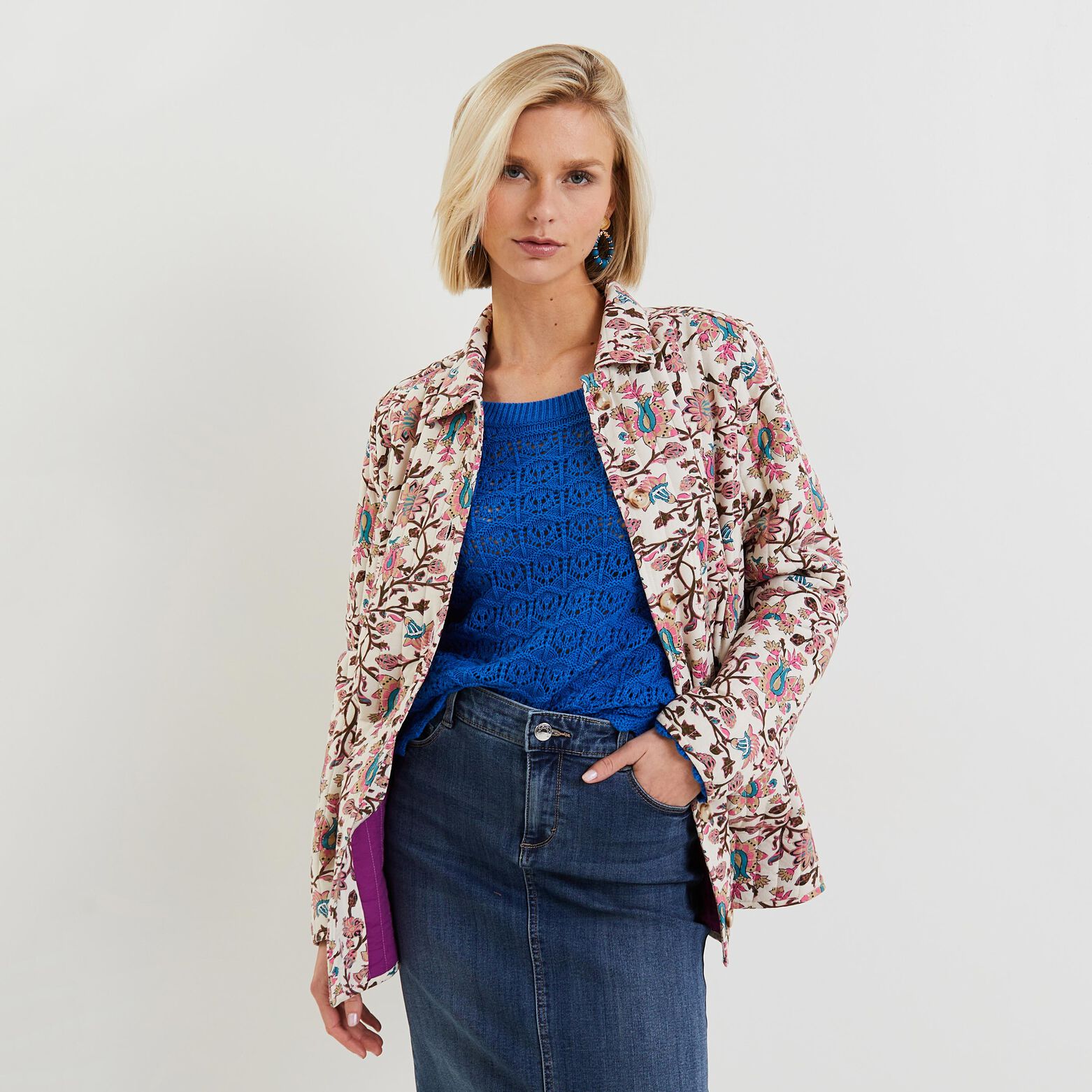 Veste matelassée boutonnée femme