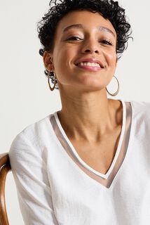 Blouse col V femme