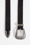 Ceinture boucle argentée femme