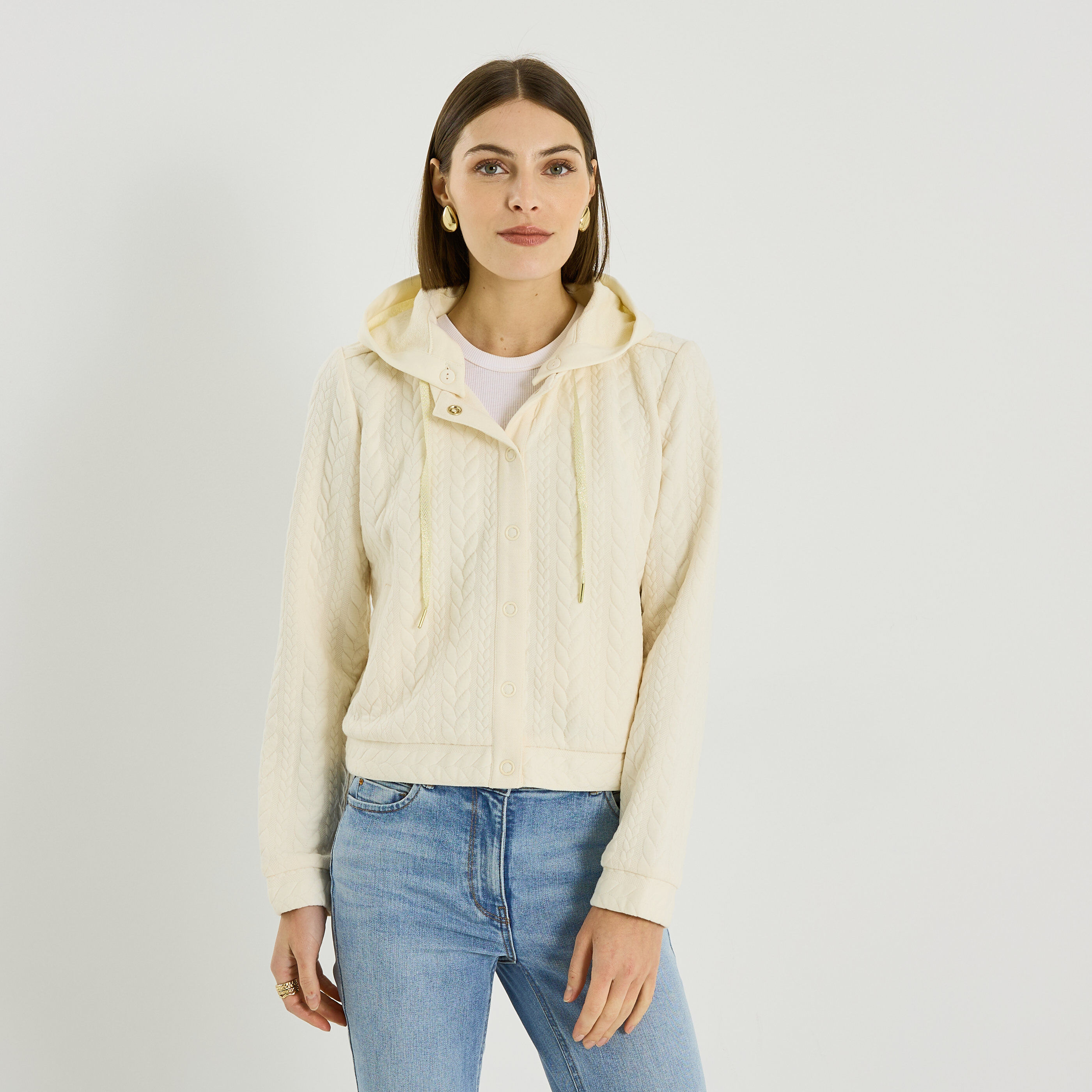 Bomber matelass&eacute; capuche amovible femme