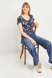 T-shirt imprimé col V femme