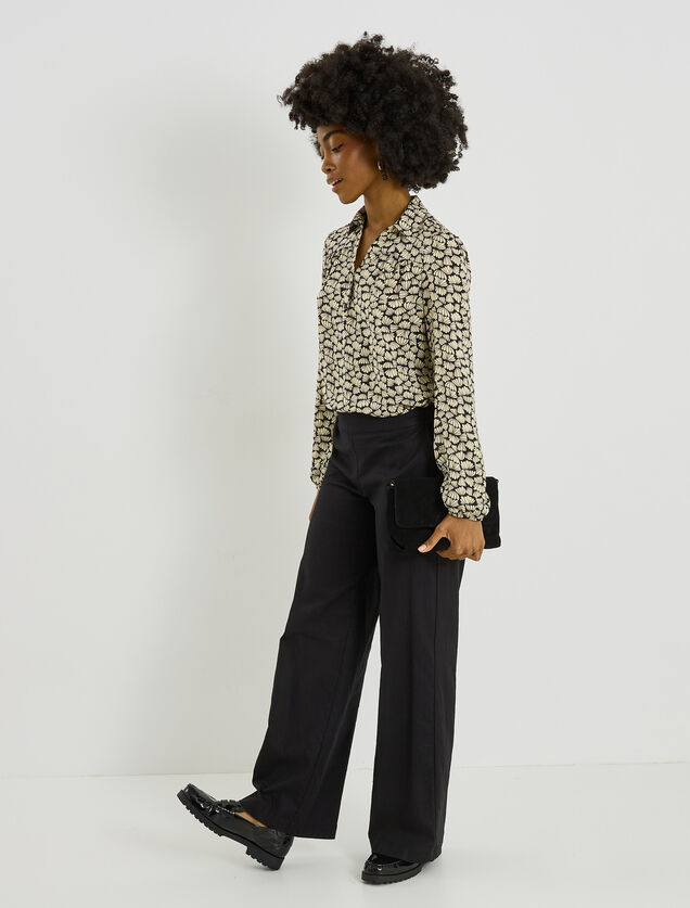 Blouse imprim&eacute; bicolore femme