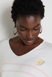 Pull col V femme
