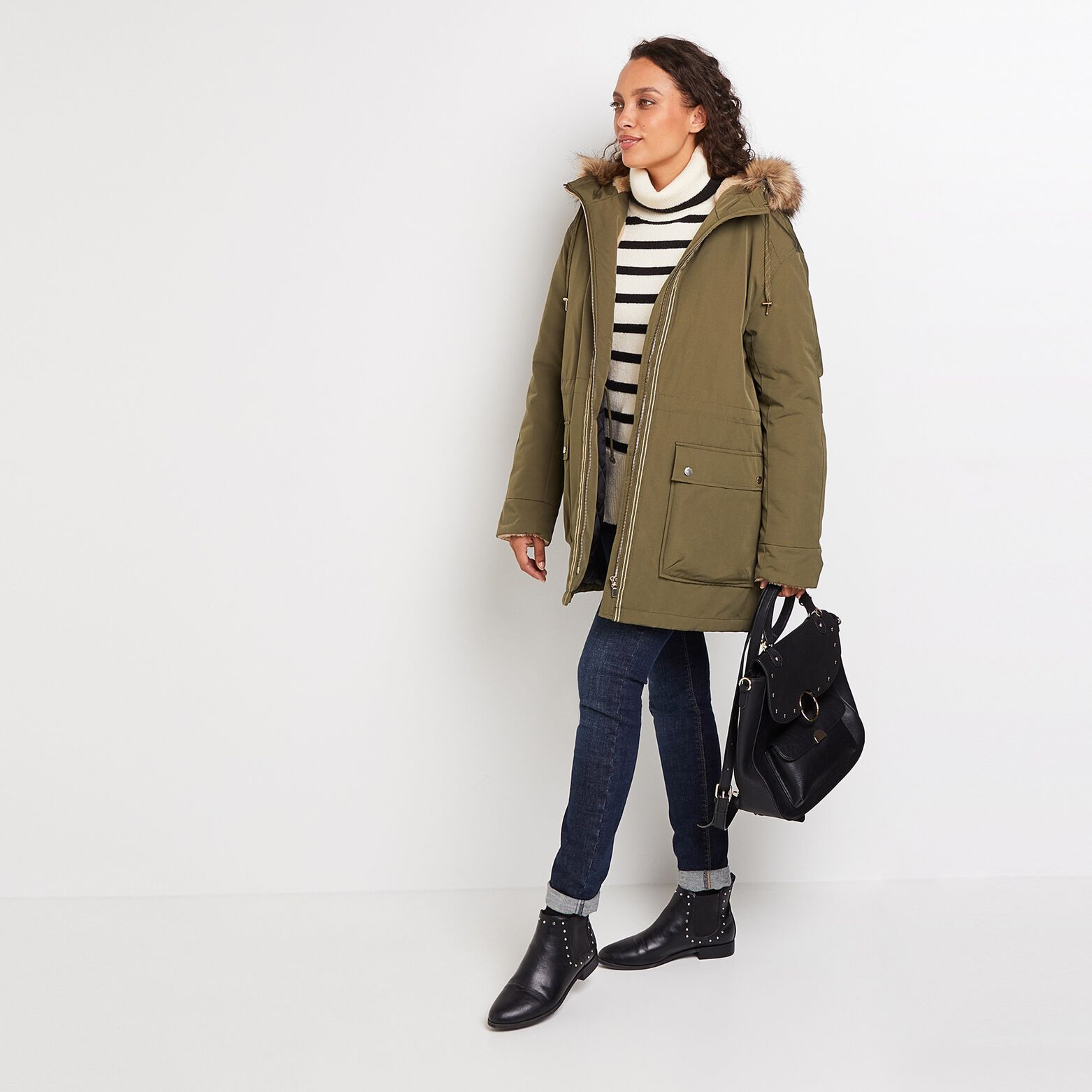 Parka à capuche femme