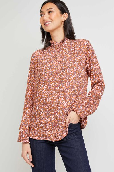 Chemise fluide fleurie femme