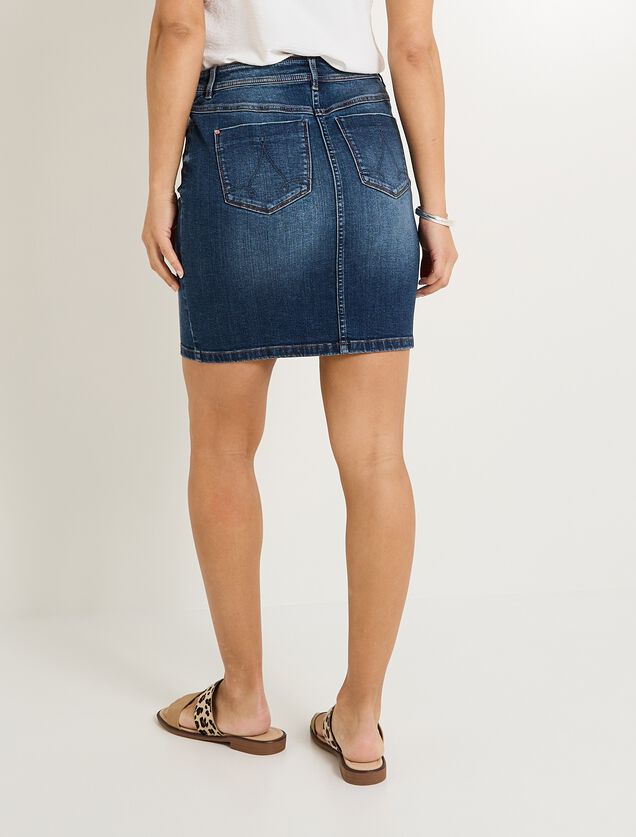 Jupe droite en denim femme
