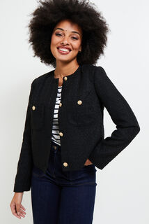 Veste en tweed boutonnée femme