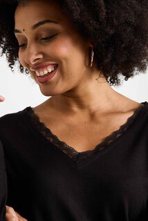 Pull col V femme