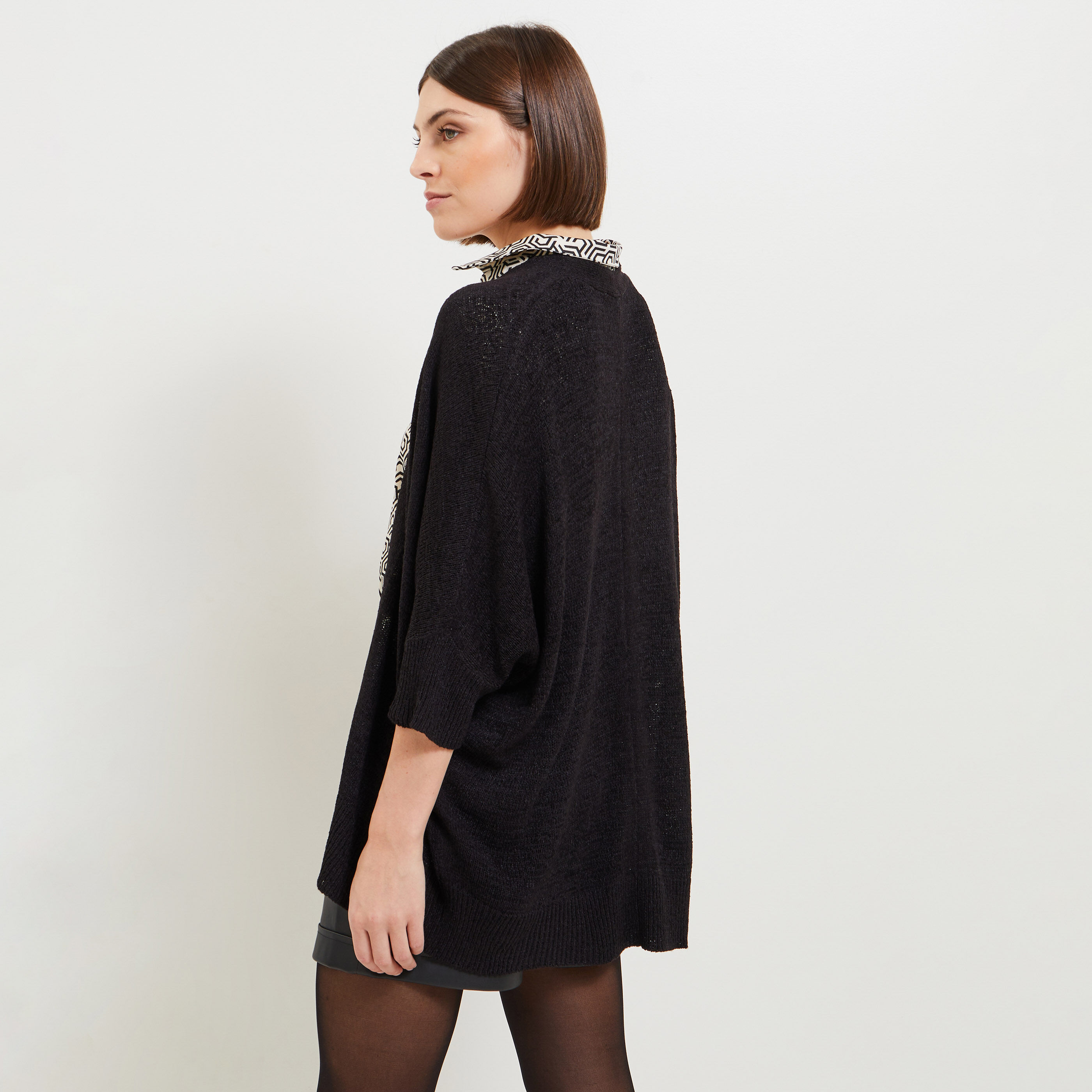 Gilet mi long femme NOIR Graindemalice