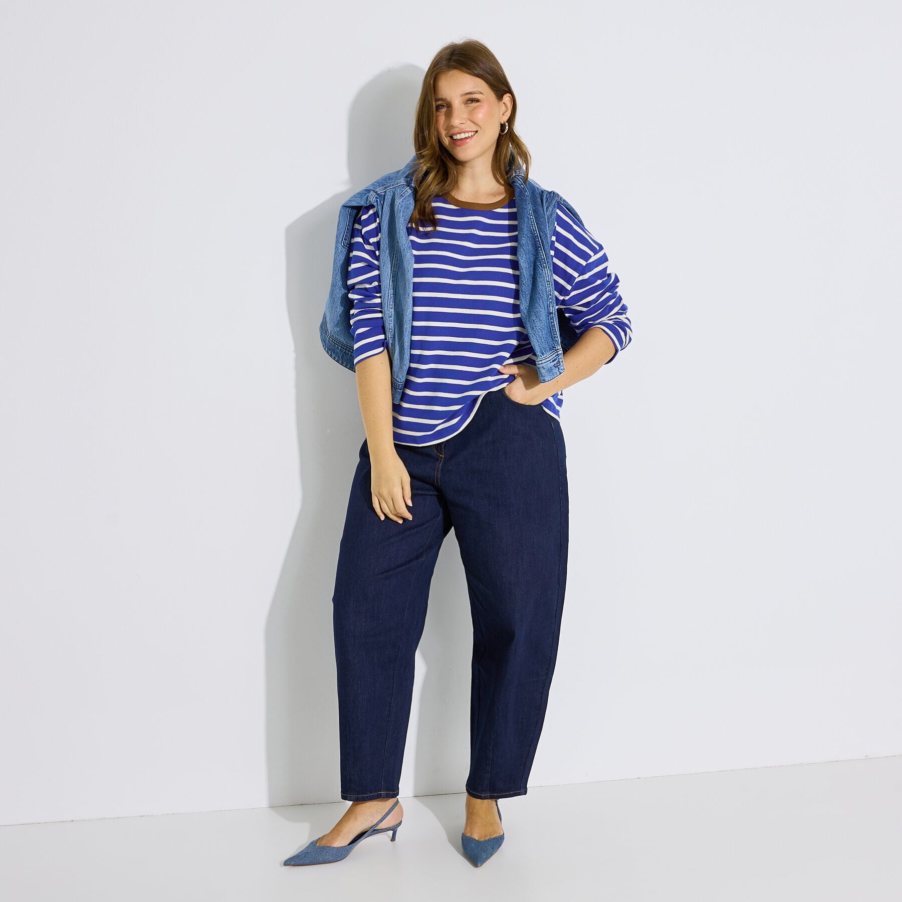 Tee-shirt ray&eacute; coudi&egrave;re c&oelig;ur femme