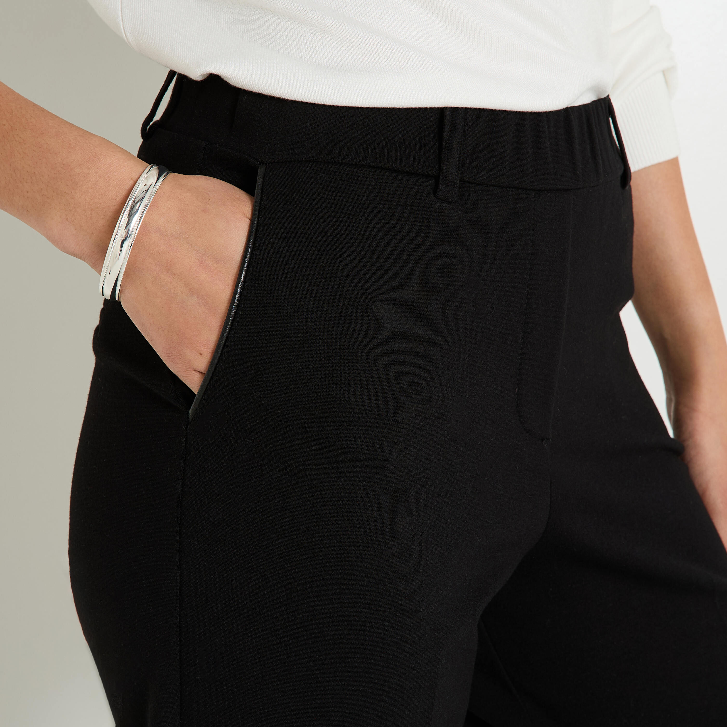 Pantalon large en maille femme