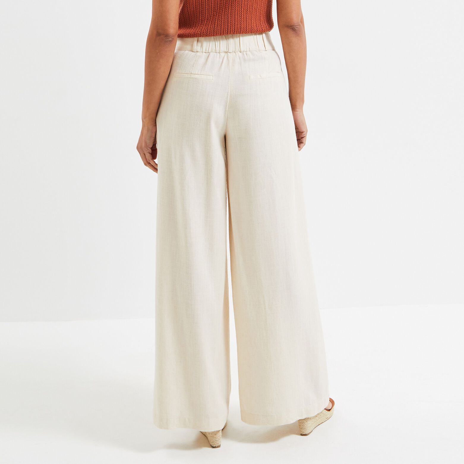 Pantalon lin mélangé femme