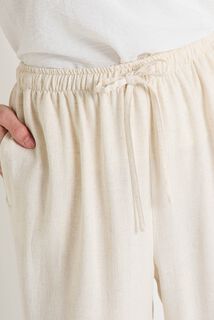 Pantalon large en lin mélangé femme