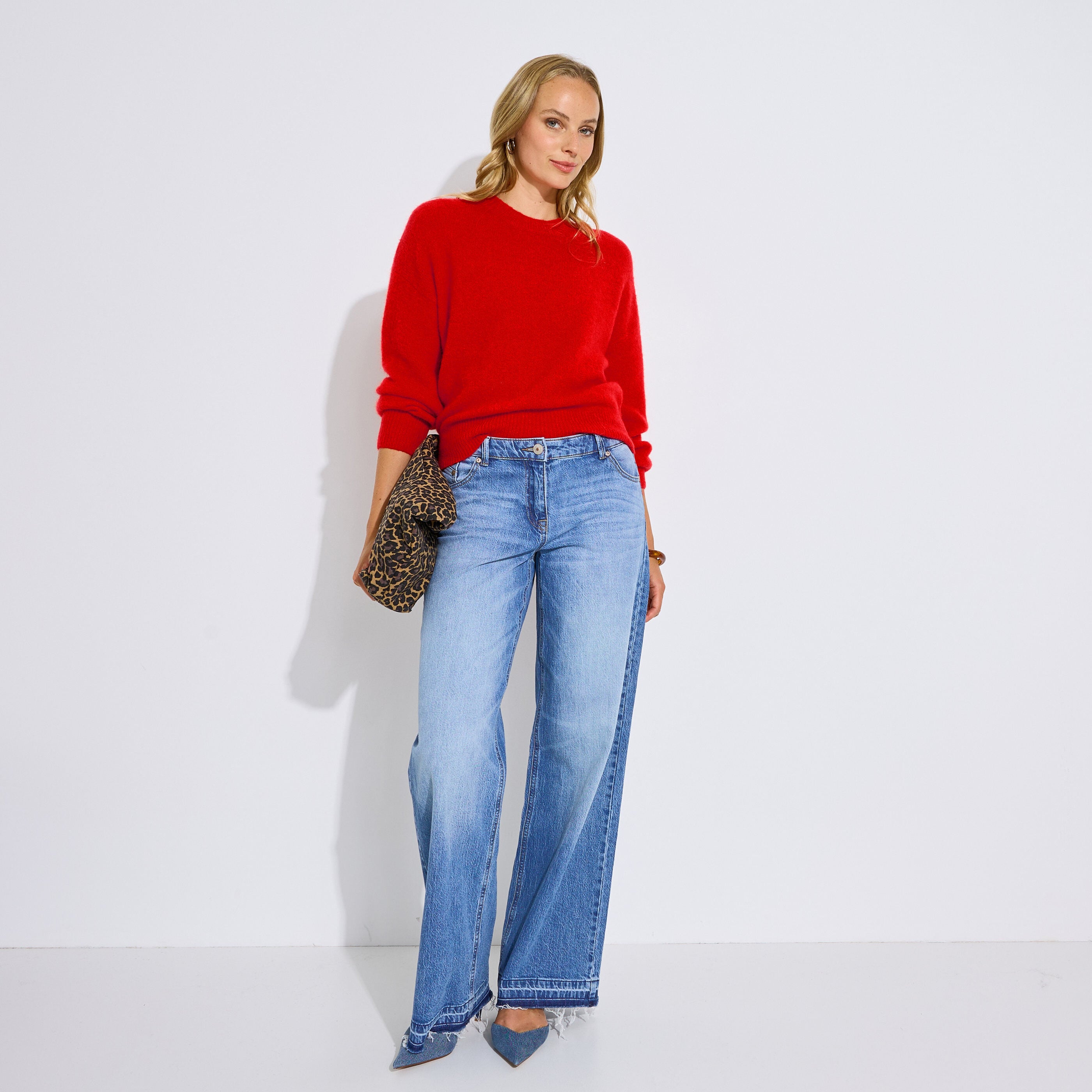 Pull col rond maille moelleuse femme