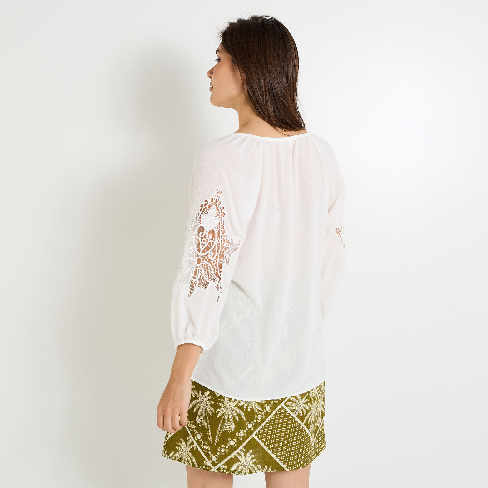 Blouse col V femme