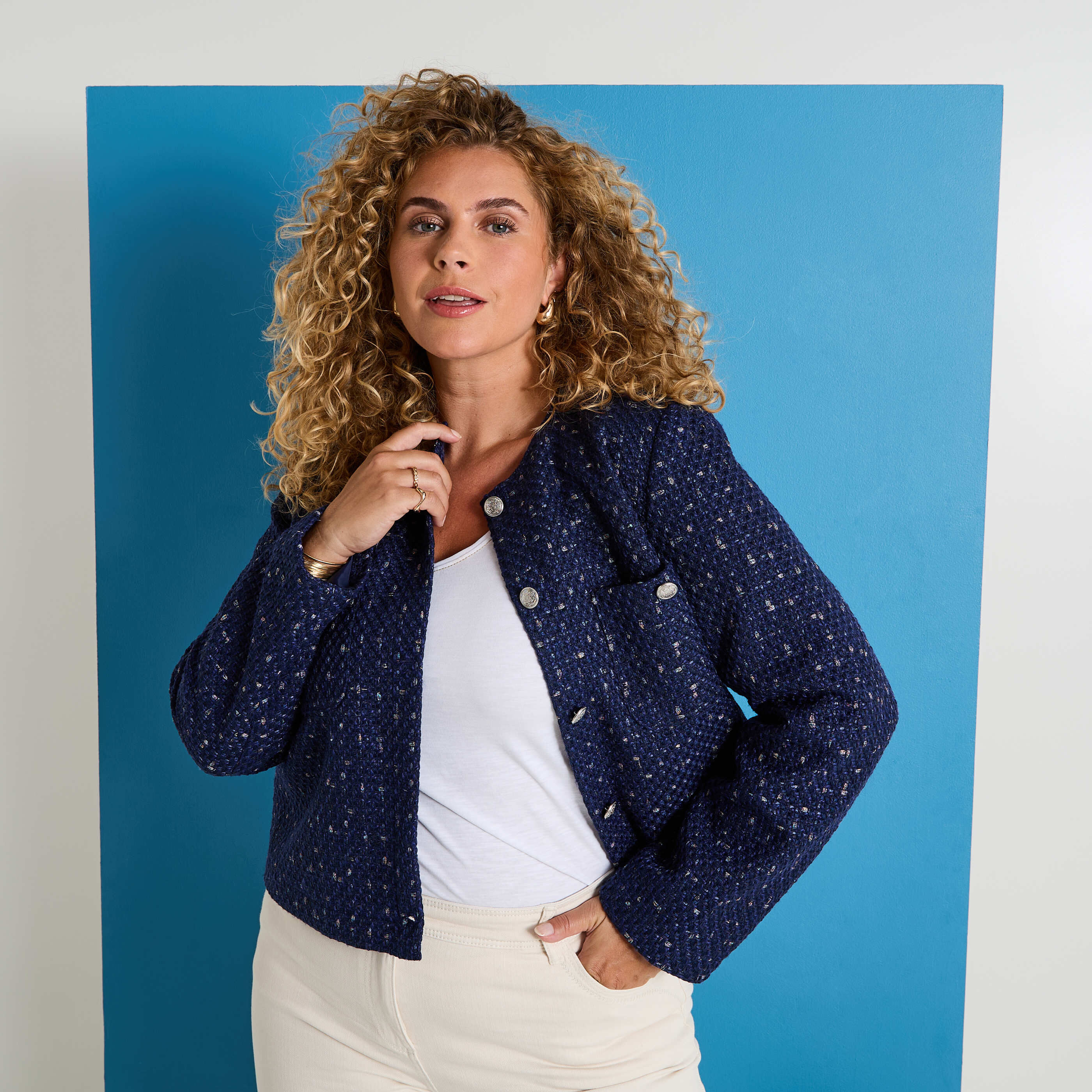 Veste courte en tweed femme