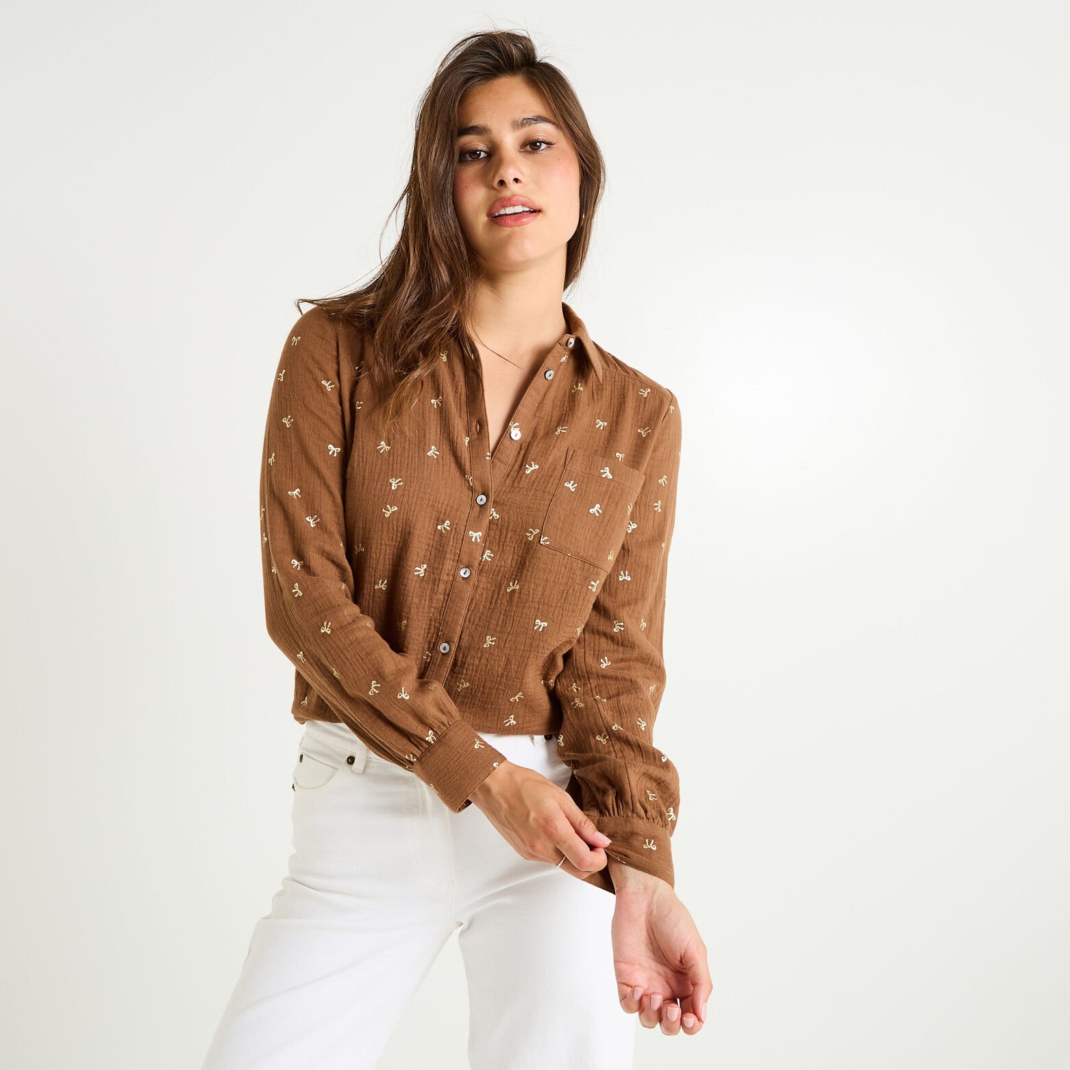 Chemise en gaze de coton femme
