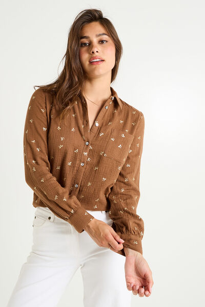 Chemise en gaze de coton femme