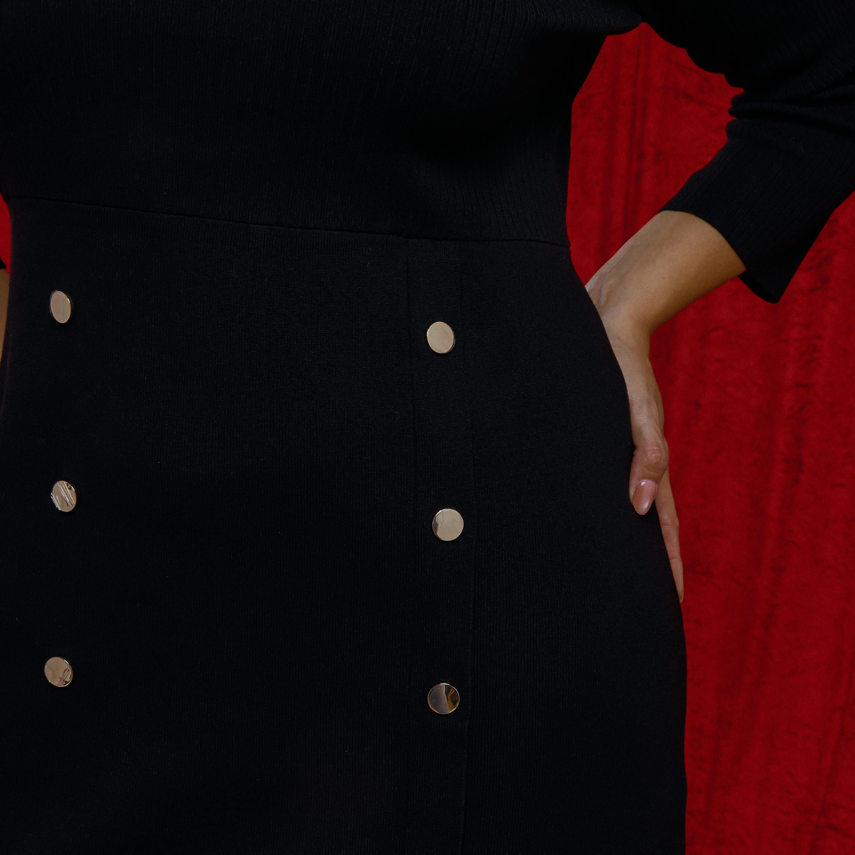 Robe pull &agrave; col montant 